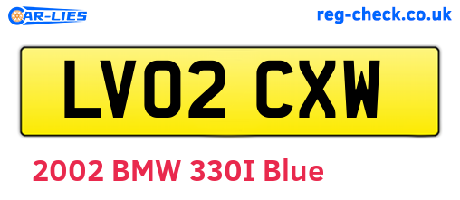 LV02CXW are the vehicle registration plates.
