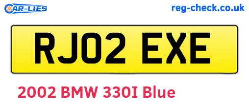 RJ02EXE are the vehicle registration plates.