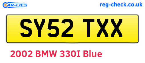 SY52TXX are the vehicle registration plates.