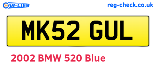 MK52GUL are the vehicle registration plates.