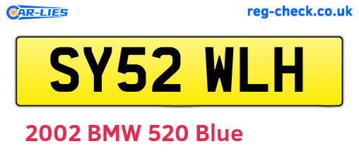 SY52WLH are the vehicle registration plates.