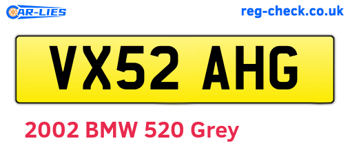 VX52AHG are the vehicle registration plates.