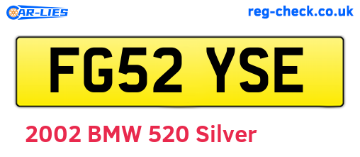 FG52YSE are the vehicle registration plates.