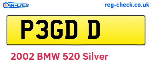 P3GDD are the vehicle registration plates.