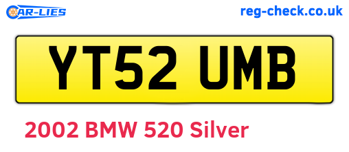 YT52UMB are the vehicle registration plates.