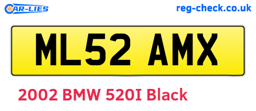 ML52AMX are the vehicle registration plates.