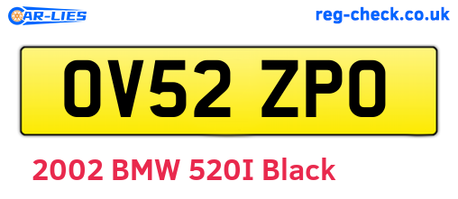 OV52ZPO are the vehicle registration plates.