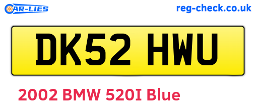 DK52HWU are the vehicle registration plates.