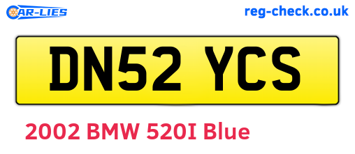 DN52YCS are the vehicle registration plates.