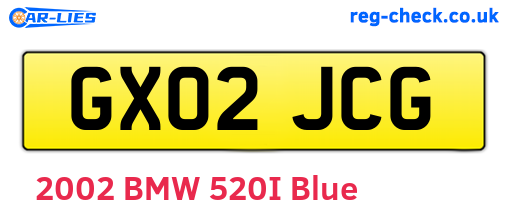GX02JCG are the vehicle registration plates.