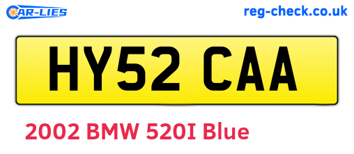 HY52CAA are the vehicle registration plates.