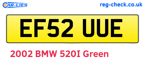 EF52UUE are the vehicle registration plates.