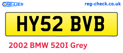 HY52BVB are the vehicle registration plates.