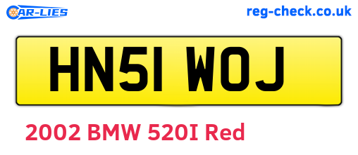 HN51WOJ are the vehicle registration plates.