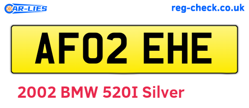 AF02EHE are the vehicle registration plates.