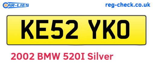 KE52YKO are the vehicle registration plates.