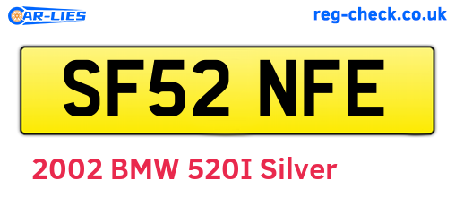SF52NFE are the vehicle registration plates.