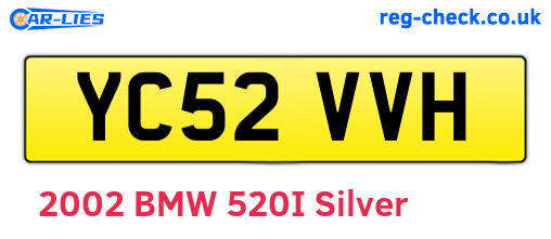 YC52VVH are the vehicle registration plates.
