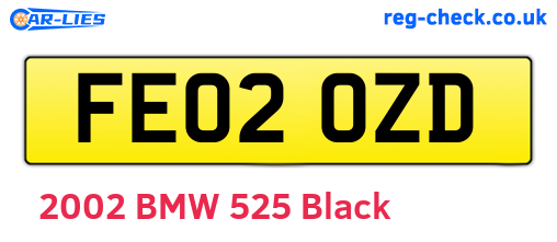 FE02OZD are the vehicle registration plates.