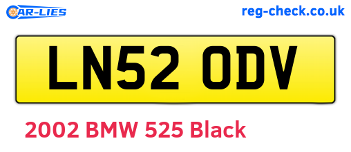 LN52ODV are the vehicle registration plates.