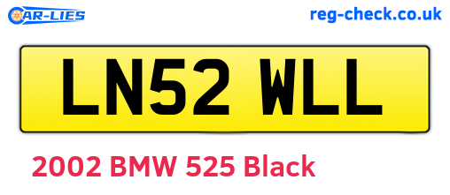 LN52WLL are the vehicle registration plates.