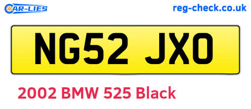 NG52JXO are the vehicle registration plates.