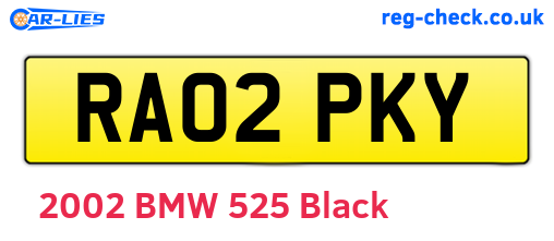 RA02PKY are the vehicle registration plates.