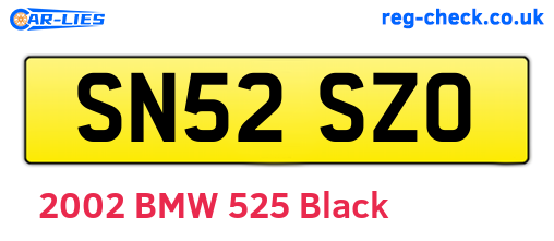 SN52SZO are the vehicle registration plates.