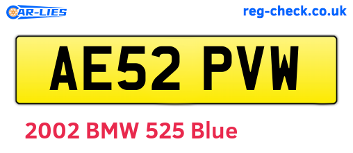 AE52PVW are the vehicle registration plates.