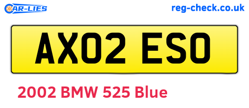 AX02ESO are the vehicle registration plates.