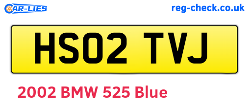HS02TVJ are the vehicle registration plates.