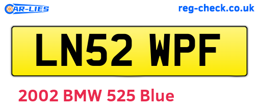 LN52WPF are the vehicle registration plates.