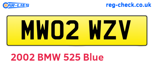 MW02WZV are the vehicle registration plates.