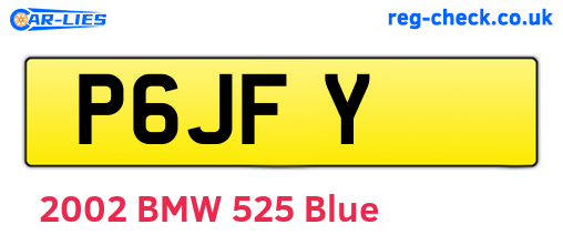 P6JFY are the vehicle registration plates.