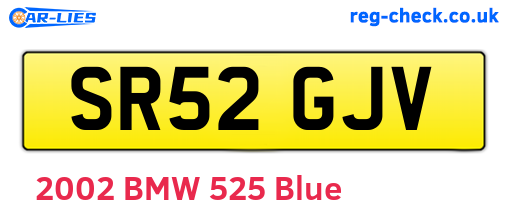 SR52GJV are the vehicle registration plates.
