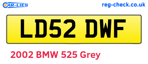 LD52DWF are the vehicle registration plates.