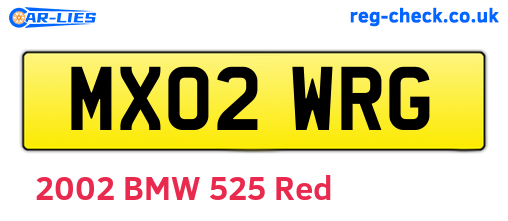 MX02WRG are the vehicle registration plates.