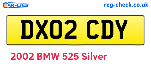 DX02CDY are the vehicle registration plates.