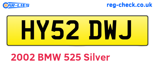 HY52DWJ are the vehicle registration plates.