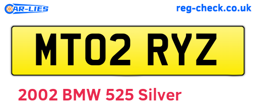 MT02RYZ are the vehicle registration plates.