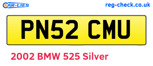 PN52CMU are the vehicle registration plates.