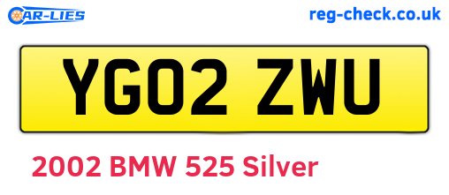 YG02ZWU are the vehicle registration plates.