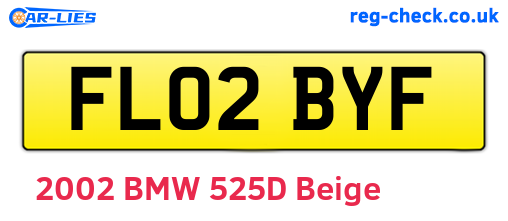 FL02BYF are the vehicle registration plates.