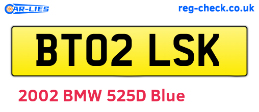 BT02LSK are the vehicle registration plates.