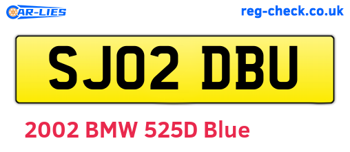 SJ02DBU are the vehicle registration plates.