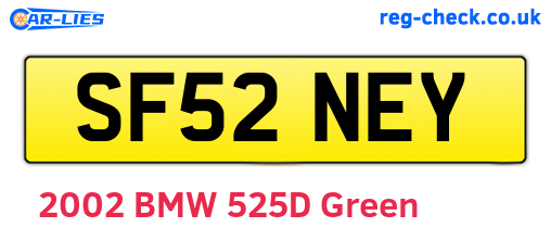 SF52NEY are the vehicle registration plates.