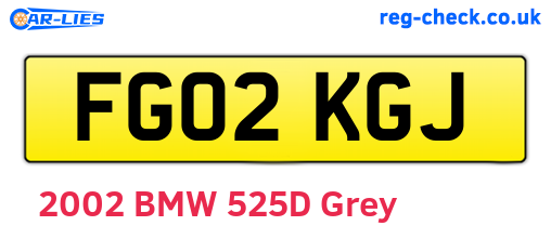 FG02KGJ are the vehicle registration plates.