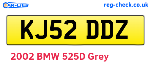 KJ52DDZ are the vehicle registration plates.