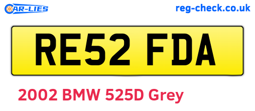 RE52FDA are the vehicle registration plates.