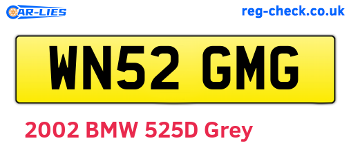 WN52GMG are the vehicle registration plates.